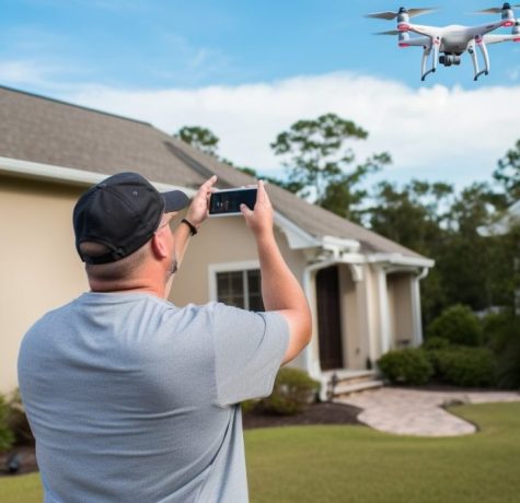 Home-owner-taking-pictures-of-a-flying-drone-scaled